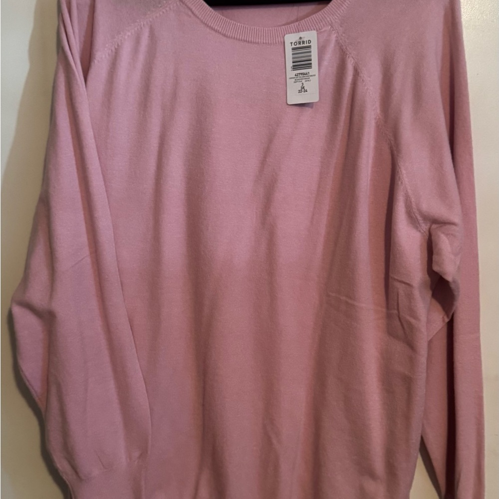 NWT Torrid Soft Pink Crew Neck Sweater - Picture 8 of 10
